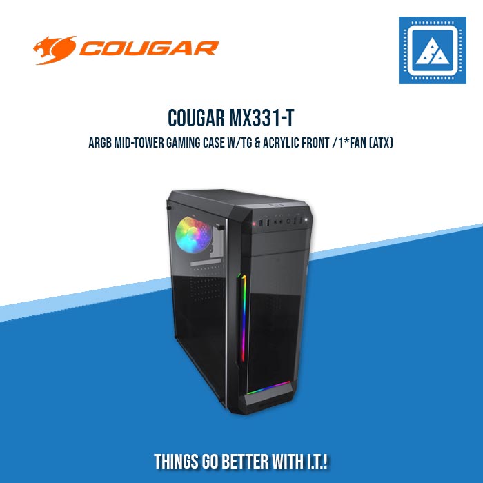 COUGAR CASE MX331-T / MID TOWER / Mini ITX / Micro ATX / ATX MOTHERBOARD TYPE TEMPERED GLASS COUGAR CASE MX331-T / MID TOWER / Mini ITX / Micro ATX / ATX MOTHERBOARD TYPE TEMPERED GLASS